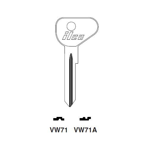 Ilco VW71 uncut key blank for VW