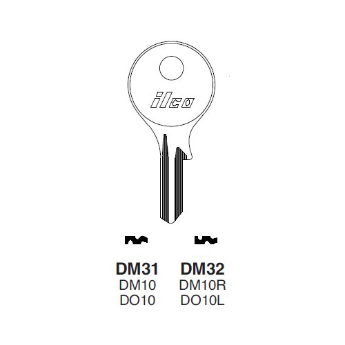 Ilco DM31 uncut key blank for Dom