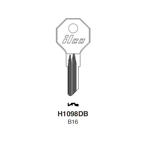 Ilco H1098DB uncut key blank for Strattec (B&S), General Motors