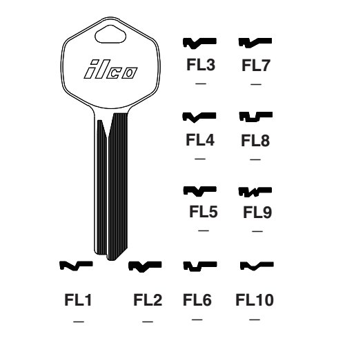 Ilco FL9 uncut key blank for Falcon