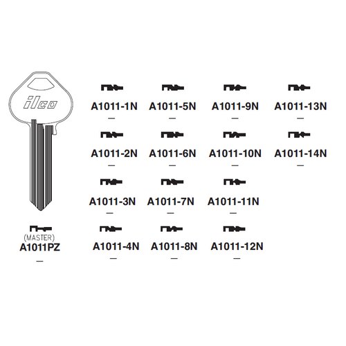 Ilco A1011-13N uncut key blank for Russwin