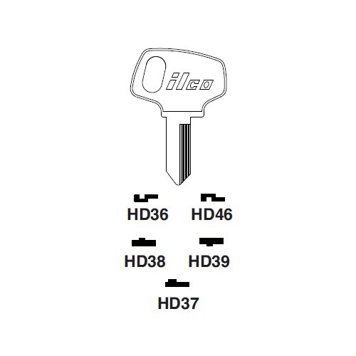 Ilco HD36 uncut key blank for Honda Motorcycles