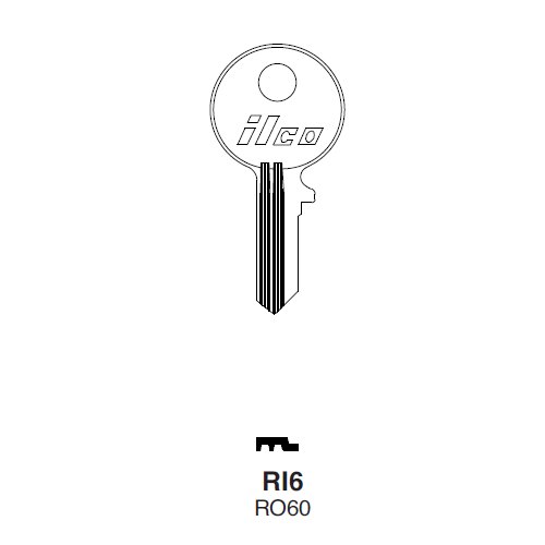 Ilco RI6 uncut key blank for Ronis