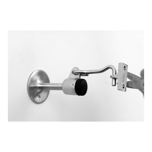 Wall Door Stop with Holder-Satin Chrome