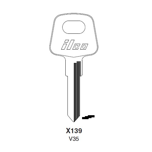 Ilco X139 uncut key blank for Audi