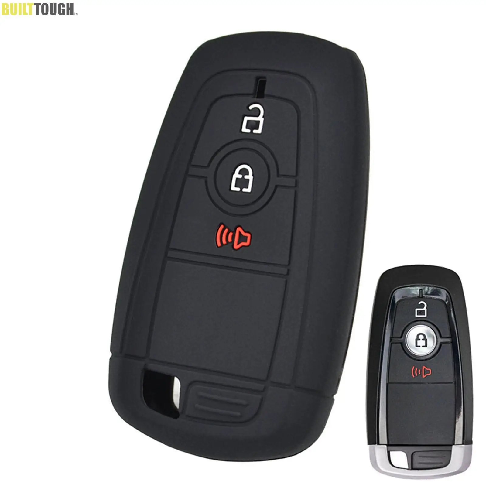 Car Key Fob Chain Case Cover Shell 3 Button Silicone For Ford F Series Fusion Escape Ranger Explorer 2018 2020 Auto Accessories