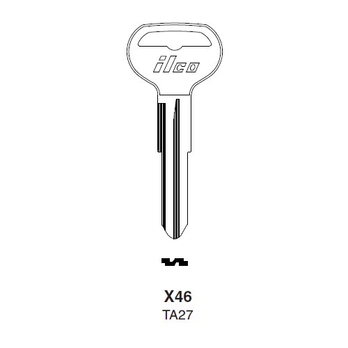 Ilco X46 uncut key blank for Toyota