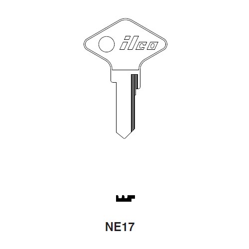 Ilco NE17 uncut key blank for Renault