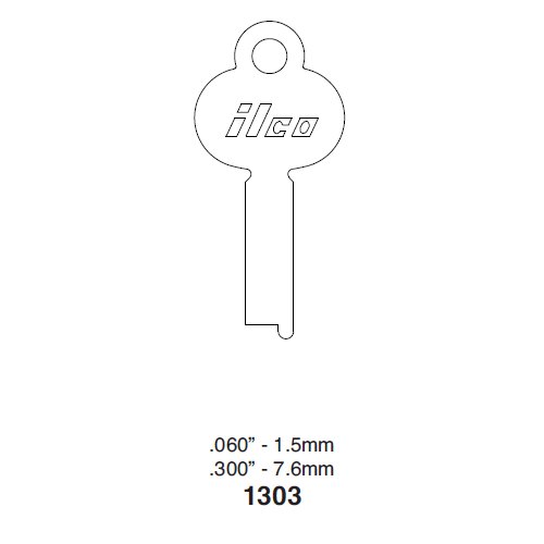 Ilco 1303 uncut key blank for Miscellaneous Flat Steel
