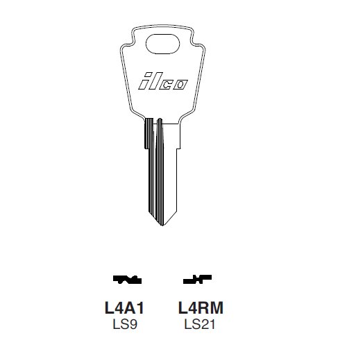 Ilco L4RM uncut key blank for L.A.S.