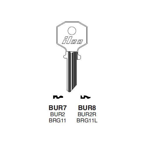 Ilco BUR8 uncut key blank for Burg