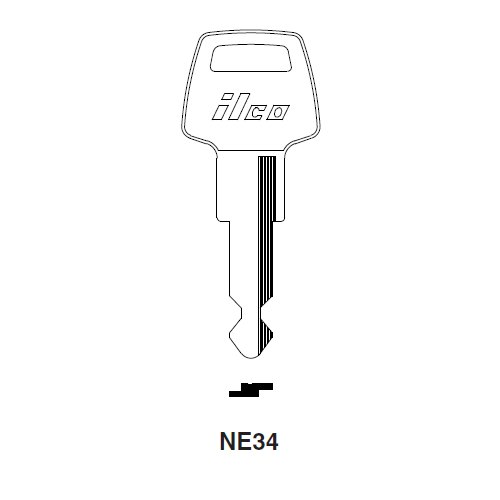 Ilco NE34 uncut key blank for Simca, Tablot, Matra