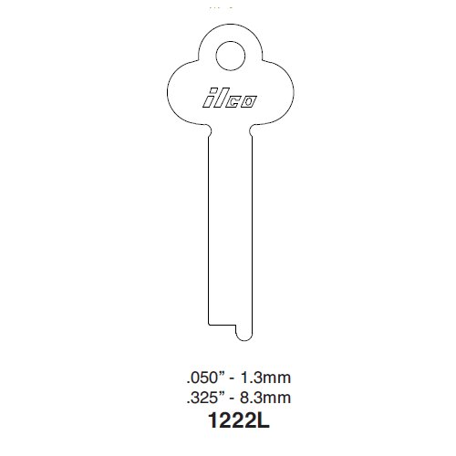 Ilco 1222L uncut key blank for Miscellaneous Flat Steel