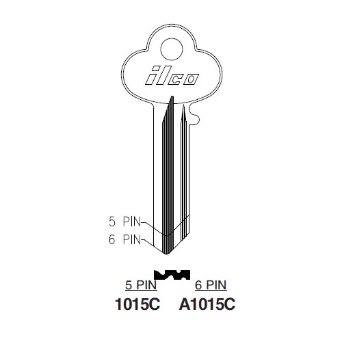 Ilco A1015C uncut key blank for Lockwood