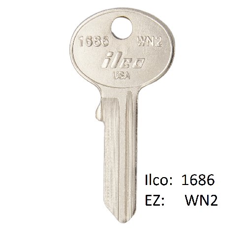 Ilco 1686 uncut key blank for Canada Post, Wind