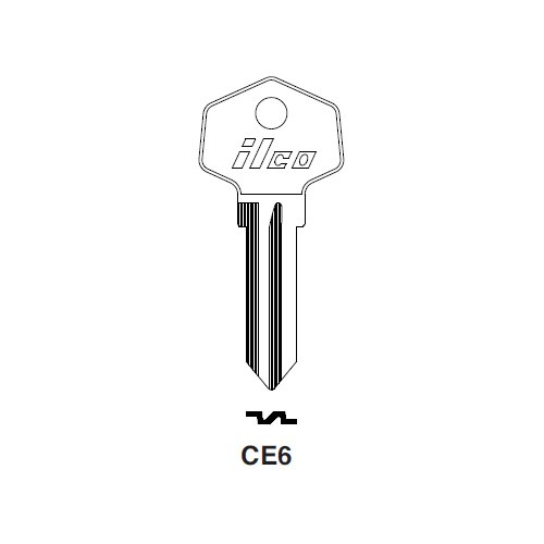 Ilco CE6 uncut key blank for Strattec (B&S), Ford International