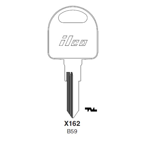 Ilco X162 uncut key blank for General Motors