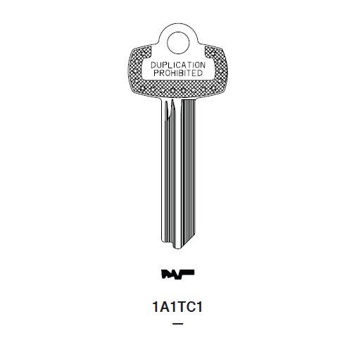 IL 1A1TC1 uncut key blank