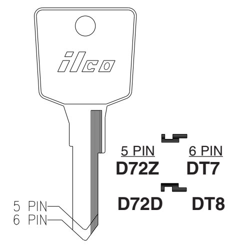 Ilco D72Z uncut key blank for Nissan