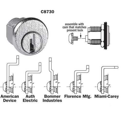 National Lock C8730 Pin Tumbler Multi Cam Mail Box Lock