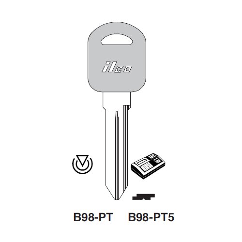 Ilco B98-PT uncut key blank