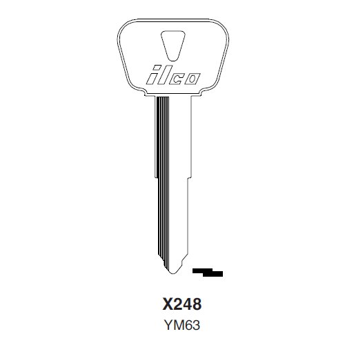 Ilco X248 uncut key blank for Yamaha
