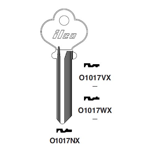 Ilco O1017WX uncut key blank for Norwalk