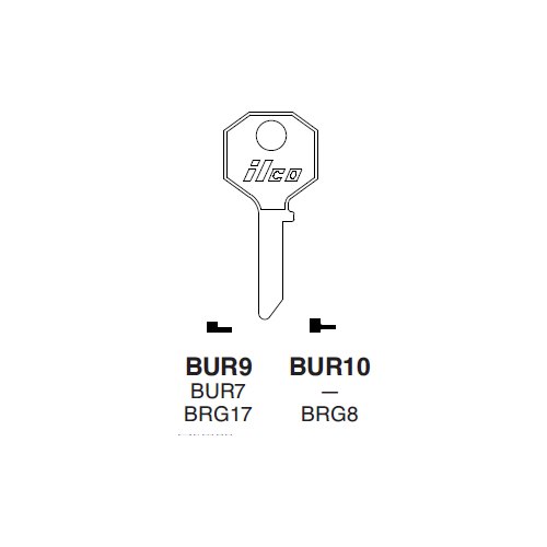 Ilco BUR10 uncut key blank for Burg
