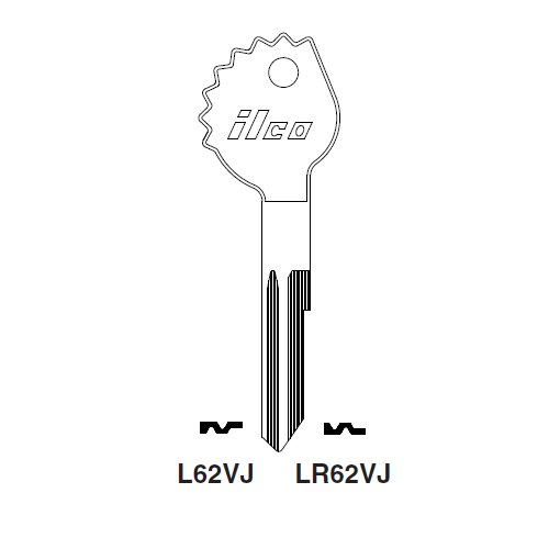 Ilco L62VJ uncut key blank for Opel