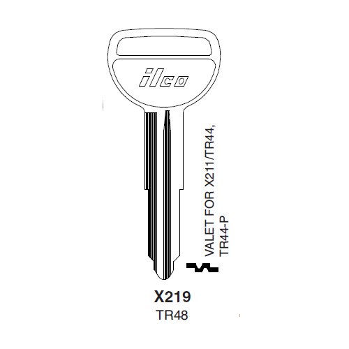 Ilco X219 uncut key blank for Ford