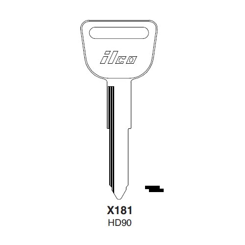 Ilco X181 uncut key blank for Honda Automobiles
