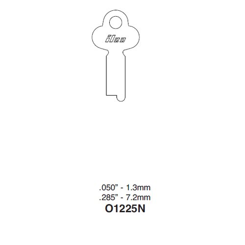 Ilco O1225N uncut key blank for Miscellaneous Flat Steel