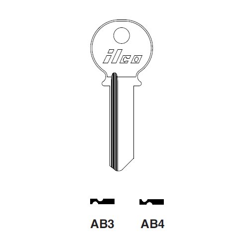 Ilco AB4 uncut key blank for Abus