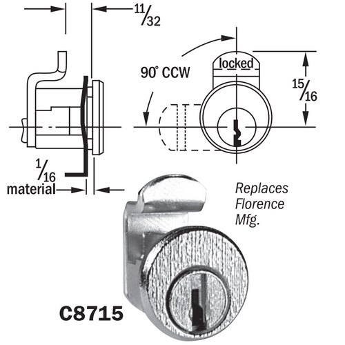 National Lock C8715 Pin Tumbler Mail Box Lock