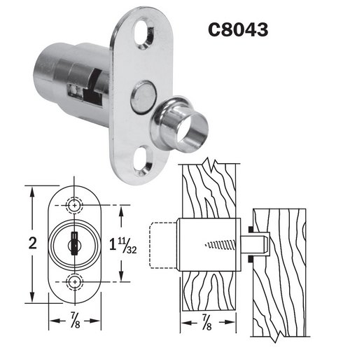 National Lock C8043 Disk Tumbler Sliding Door Lock Keyed Different