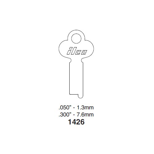 Ilco 1426 uncut key blank for Miscellaneous Flat Steel