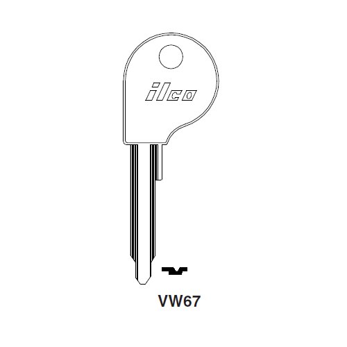 Ilco VW67 uncut key blank for VW