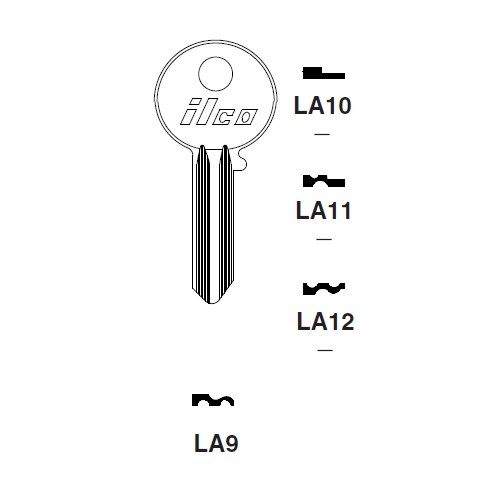 Ilco LA10 uncut key blank for Lambretta, Prince