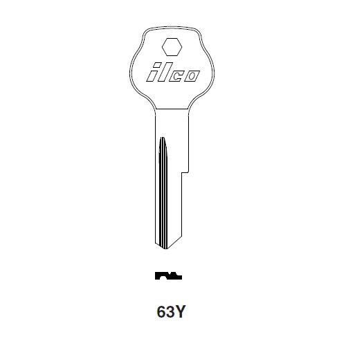 Ilco 63Y uncut key blank for BMW, Nsu, Opel