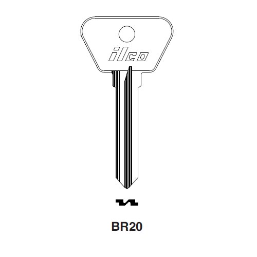 Ilco BR20 uncut key blank for British Leyland, Ford International, Saab