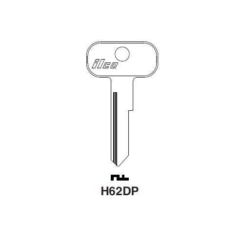 Ilco H62DP uncut key blank for Aston Martin, British Leyland, Riley, Van Guard