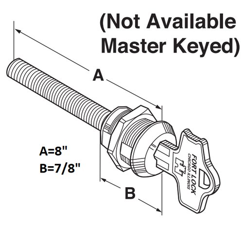 Fort TS29078BD Treaded Shaft Lock Stainless Steel Keyed Different (Special Order)