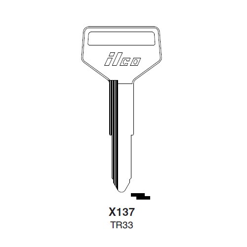 Ilco X137 uncut key blank for Hino, Toyota