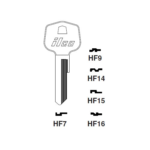 Ilco HF9 uncut key blank for Mercedes Benz