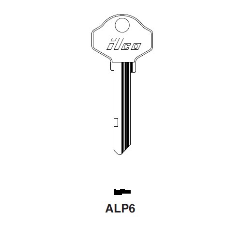 Ilco ALP6 uncut key blank for Alpha