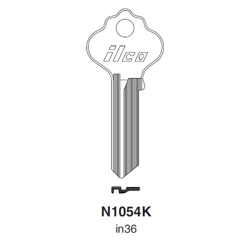 Ilco N1054K uncut key blank for Ilco