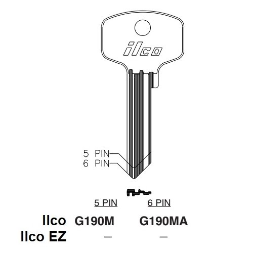 Ilco G190M uncut key blank for General