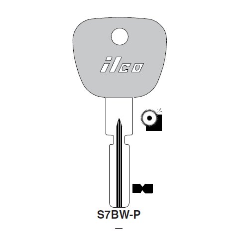 Ilco S7BW-P uncut key blank