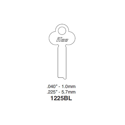 Ilco 1225BL uncut key blank for Miscellaneous Flat Steel