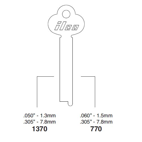 Ilco 770 uncut key blank for Fort Lock